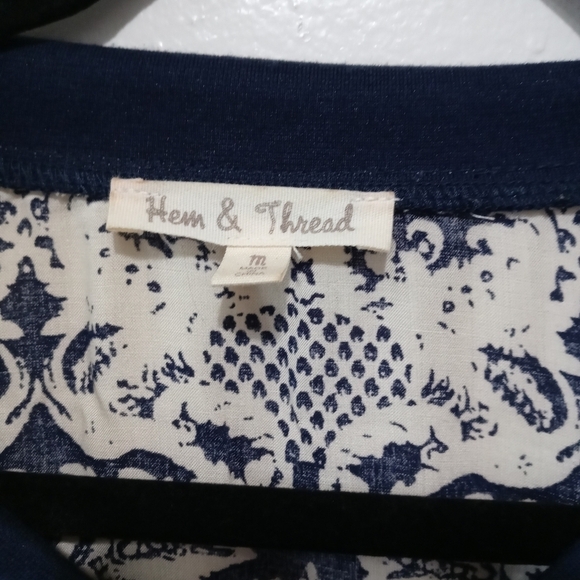 Hem & Thread Paisley Print Zip Up Jacket Size Medium - Picture 4 of 8